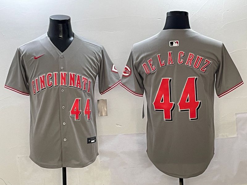 Men Cincinnati Reds 44 Delacruz Grey Game Nike 2025 MLB Jersey style 8